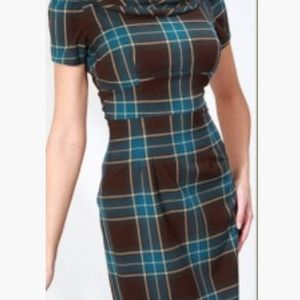 Stop Staring Alicia Estrada fitted, plaid pencil dress sz s